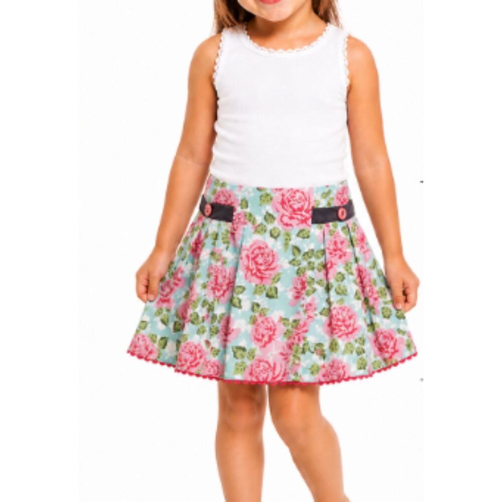 Matilda Jane Girls Salt Water Taffy Floral Pleated Skirt With Pockets 4